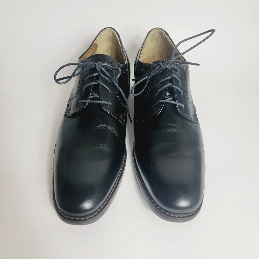 NEW Johnston & Murphy Mason Plain Toe Men's Black Leather Dress Shoes Size 8